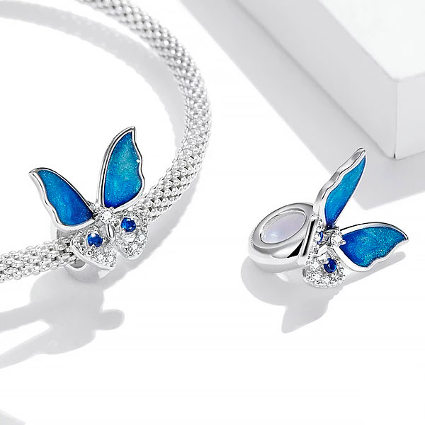 Radiant Blue Butterfly Charm