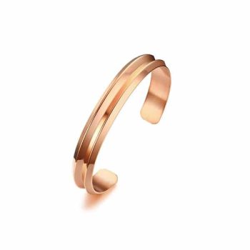 Rose Gold Shine Steel Open Ring